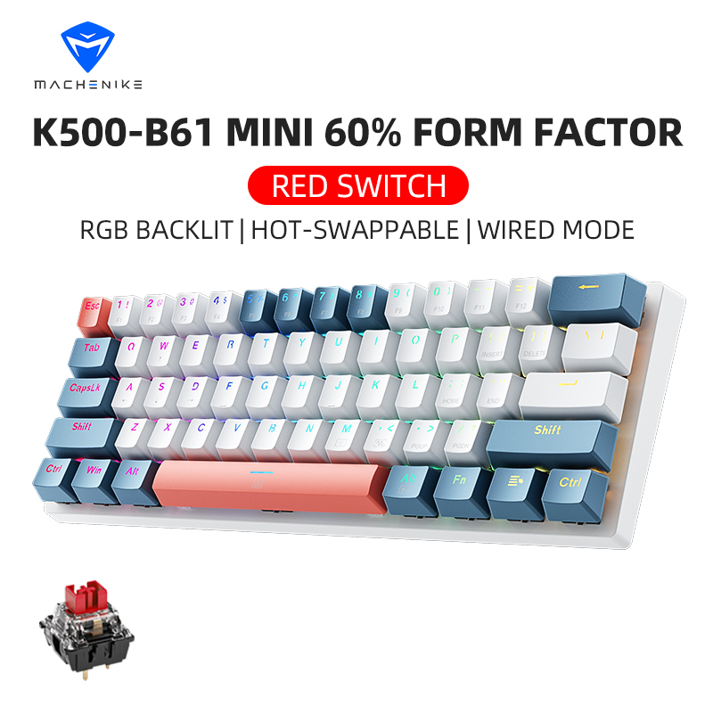 Gaming Keyboard Non Mechanical - K500-B61 Machenike Mini Mechanical Keybaord 60%