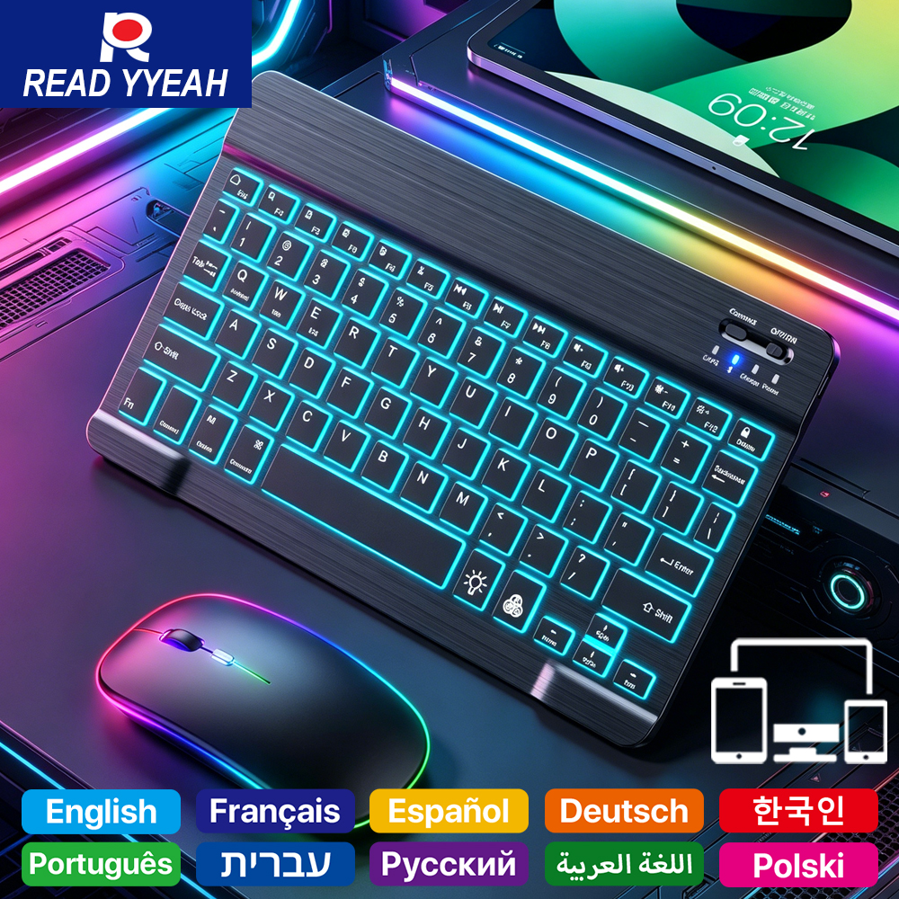 Gaming Keyboard Wireless - READ YYEAH RGB Backlit Bluetooth Keyboard