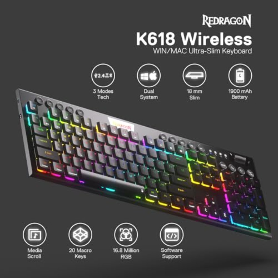 PRO 3-Mode RGB Mechanical Keyb - Keyboard Gaming Mac 评论和价格