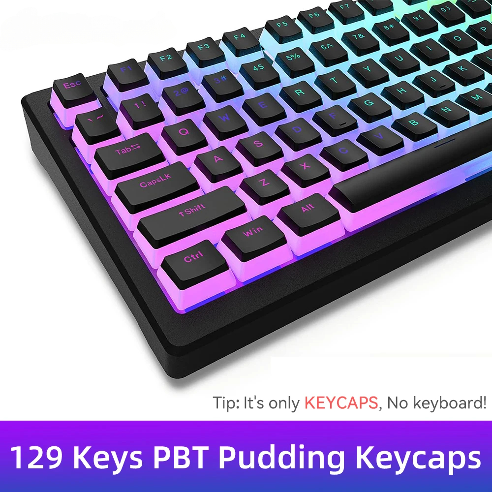 New Pudding PBT Keycaps 129 Ke - Gaming Keyboard 2026 评论和价格