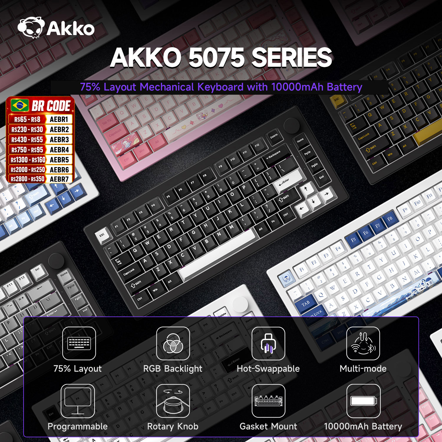 Akko 5075 V3 75% Mechanical Ke - Hot Swap Pcb 评论和价格