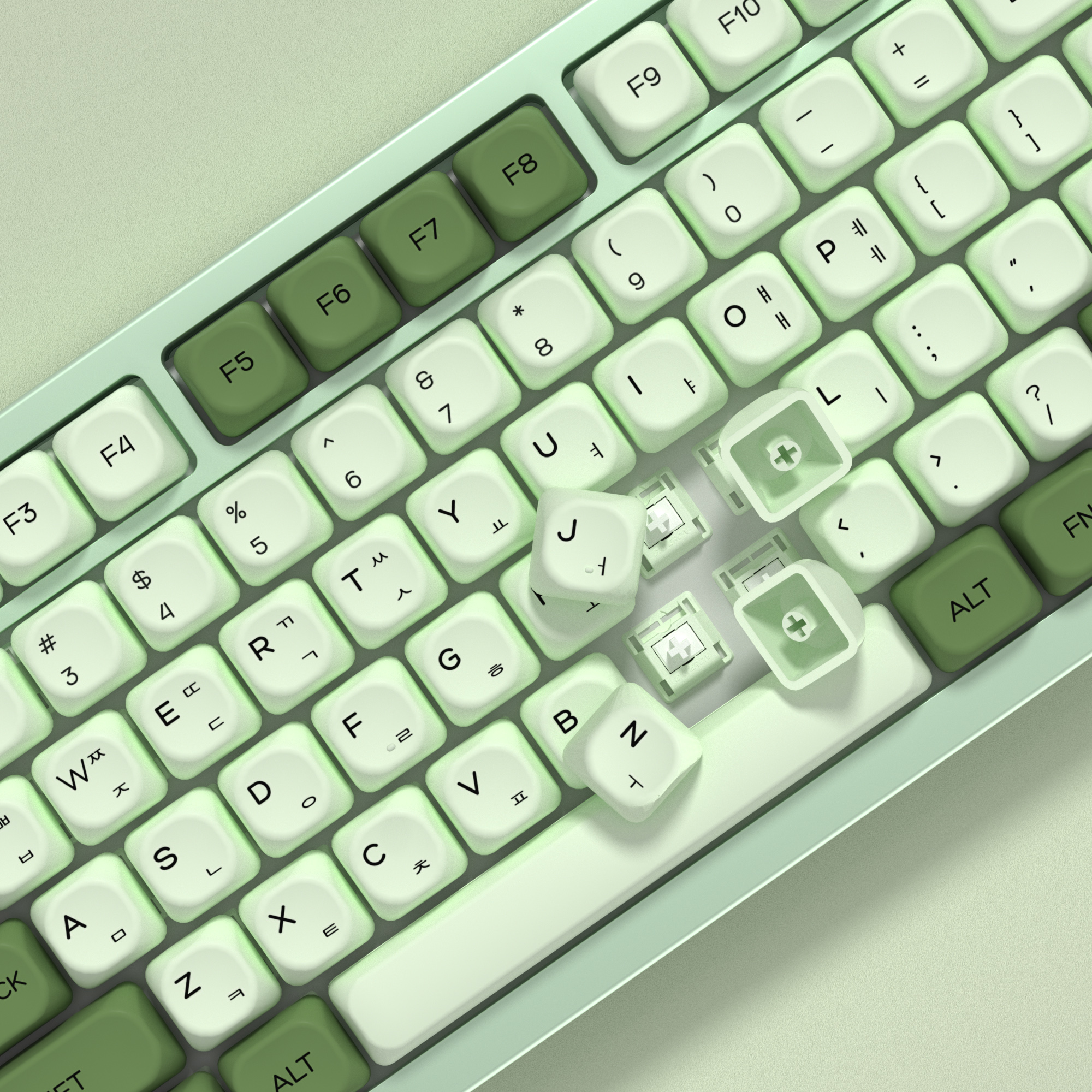 KBDiy Matcha Korean Keycap Gre - Keyboard Gaming Mac 评论和价格