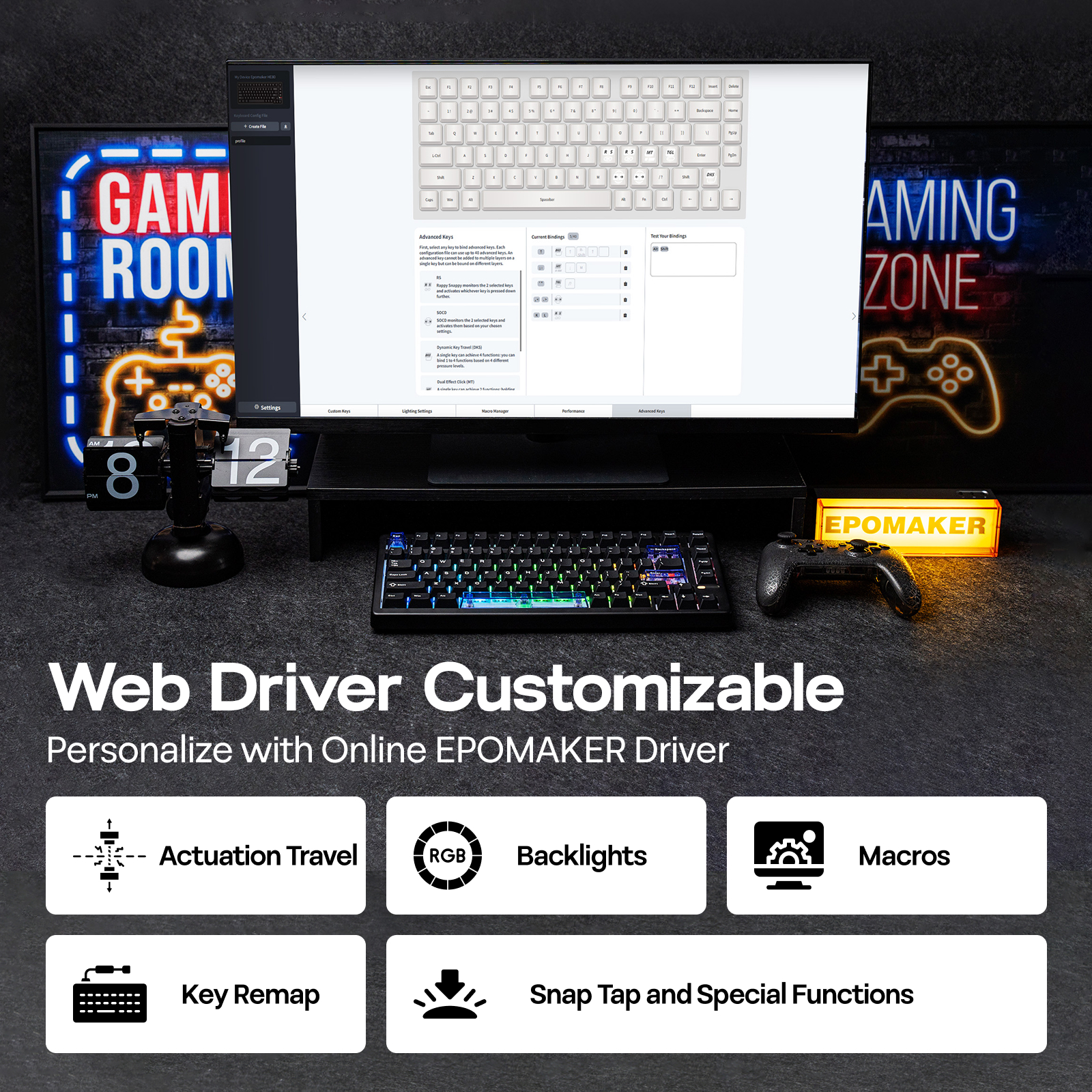 EPOMAKER HE80 75% US QWERTY La - Gaming Keyboard Expensive 评论和价格