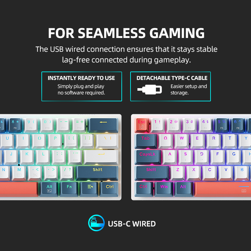 K500-B61 Machenike Mini Mechan - Gaming Keyboard Non Mechanical 评论和价格
