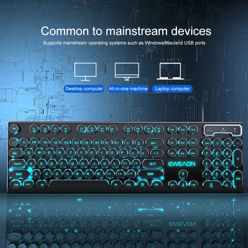 Retro Punk Mechanical Feel Key - Gaming Keyboard Mechanical 评论和价格