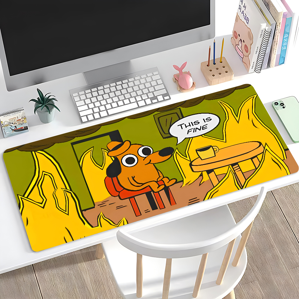 This Is Fine Dog Dachshund Mou - Gaming Keyboard And Mouse Pad 评论和价格