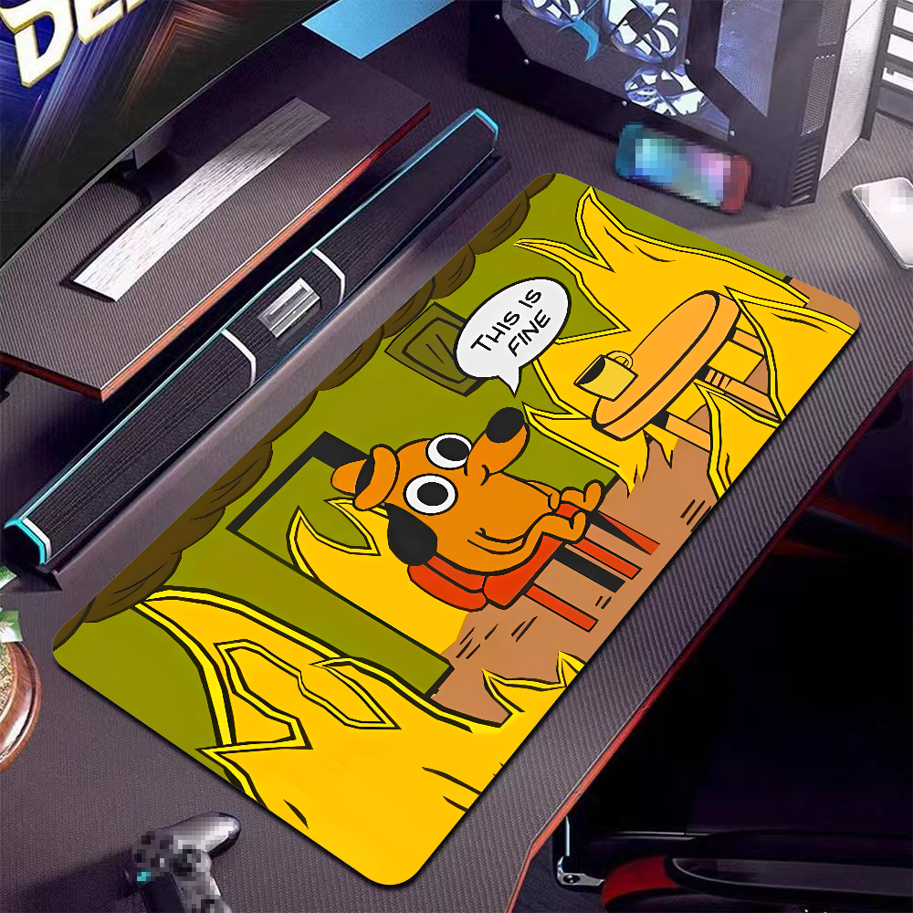 This Is Fine Dog Dachshund Mou - Gaming Keyboard And Mouse Pad 评论和价格