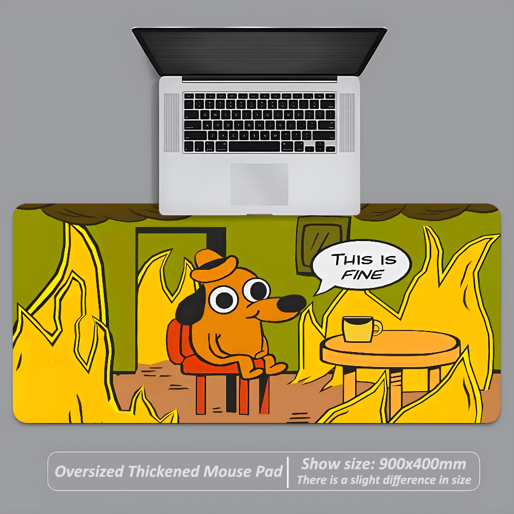 This Is Fine Dog Dachshund Mou - Gaming Keyboard And Mouse Pad 评论和价格