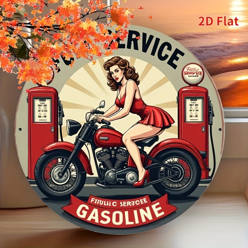 Round Metal Tin Sign Wall Deco - Brass Weight Plate 评论和价格