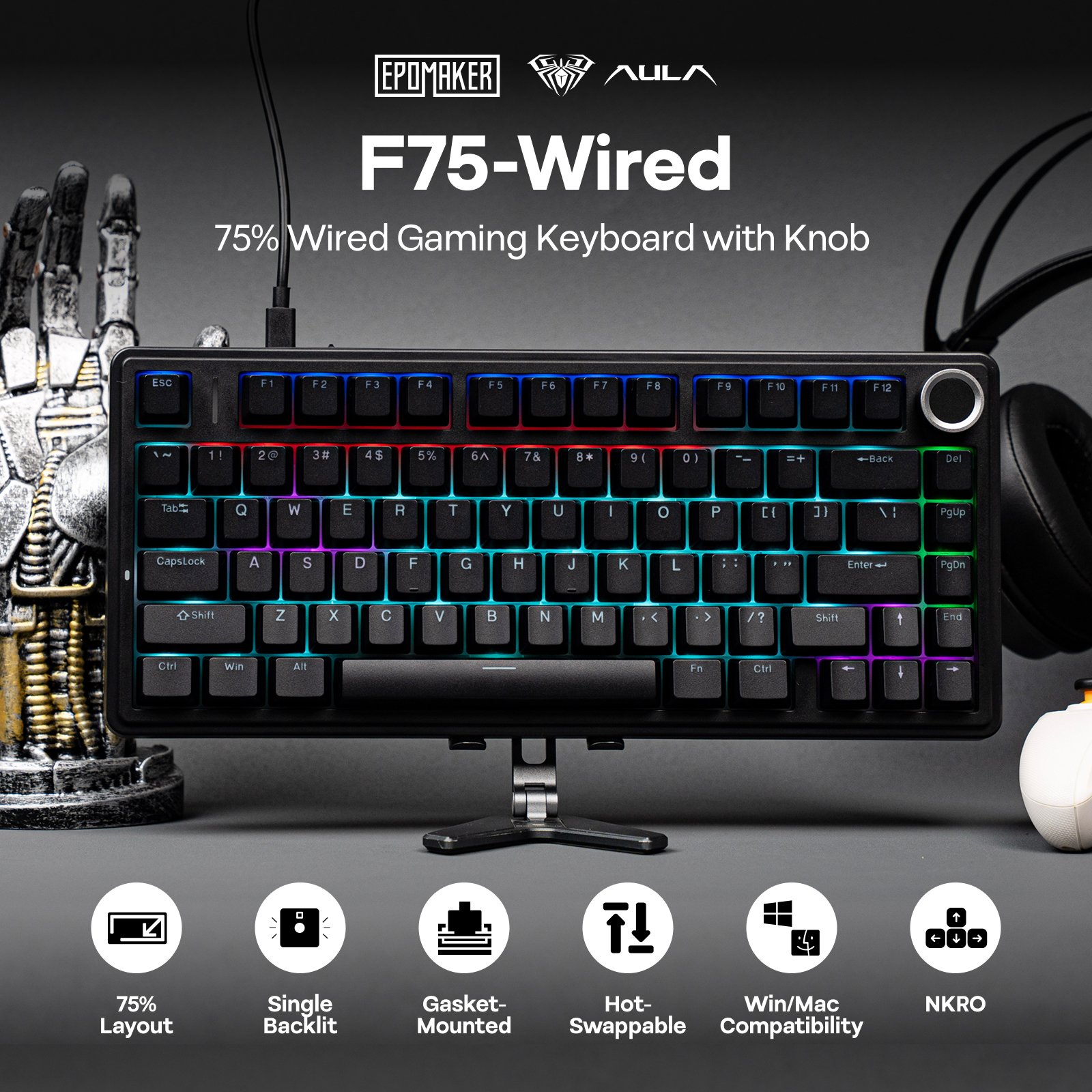 EPOMAKER x AULA F75 Wired Only - Gaming Keyboard Expensive 评论和价格