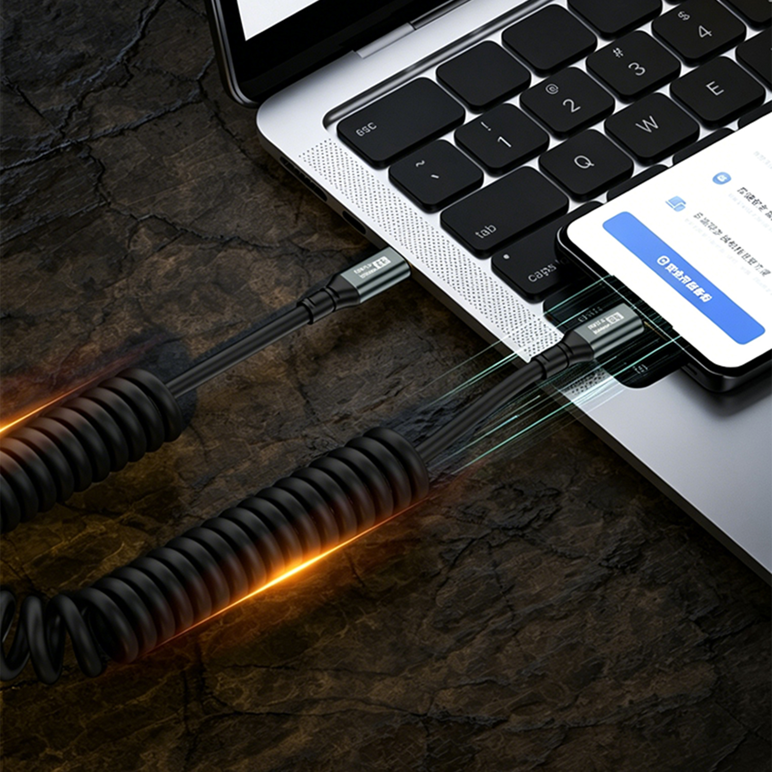 PD 100W USB C to Type C Coiled - Coiled Usb Cable 评论和价格