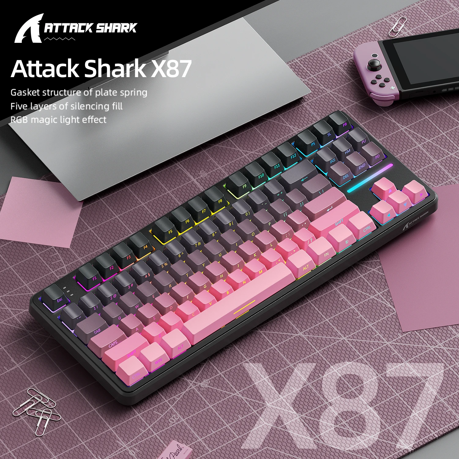Attack Shark X87 Macro Drive G - Gaming Keyboard Mechanical 评论和价格