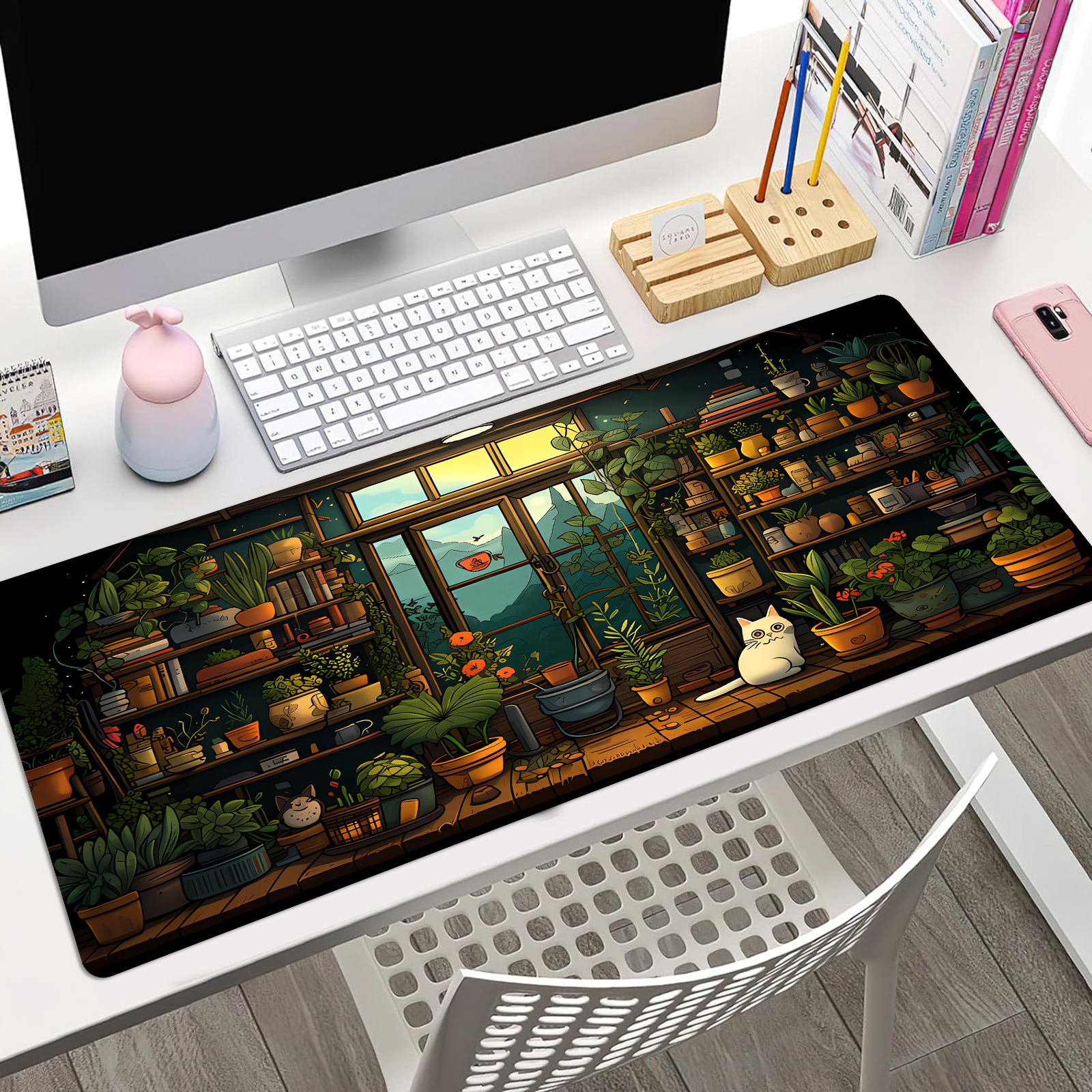 Cute Cat Mouse Pad Desk Pad Ka - Gaming Keyboard And Mouse Pad 评论和价格