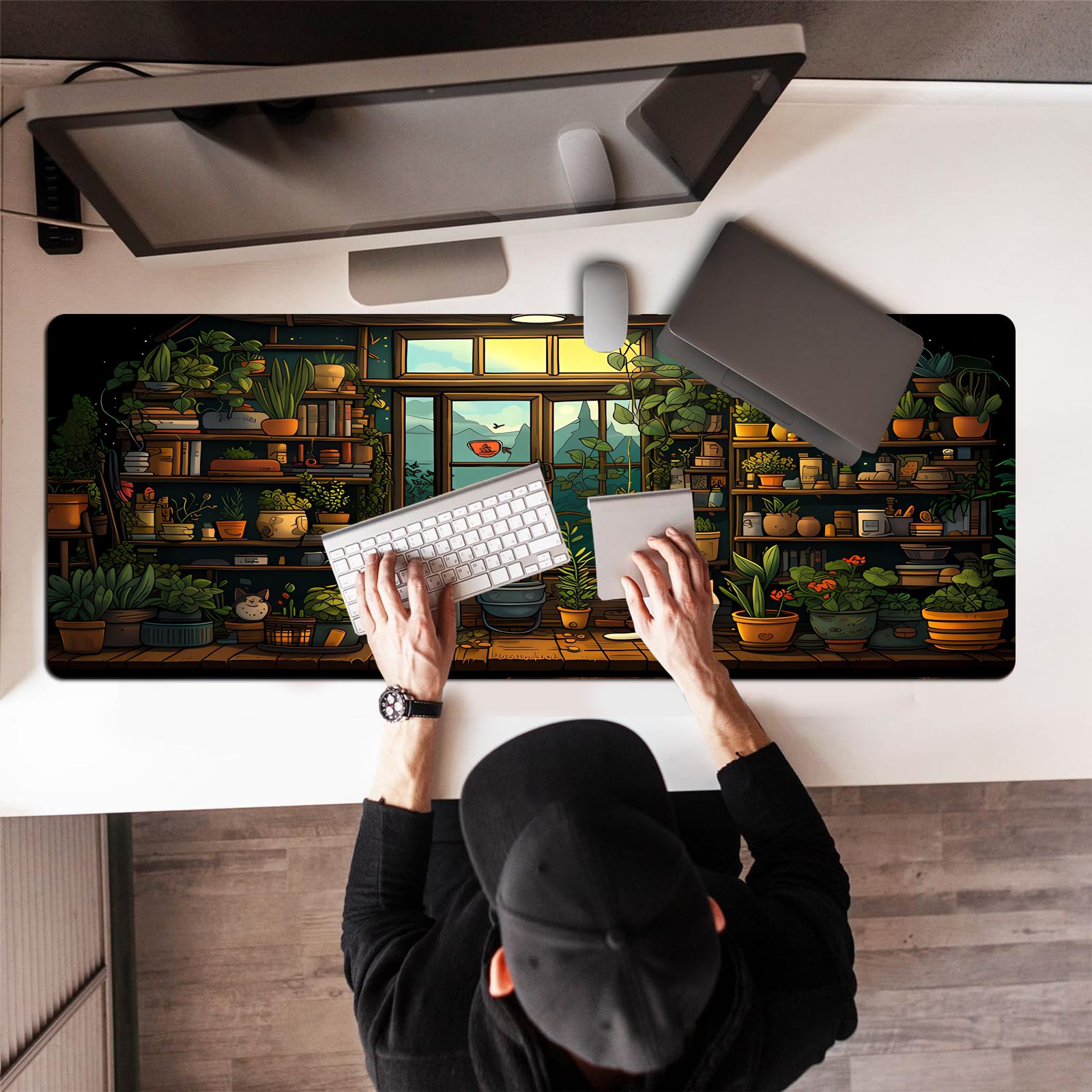Cute Cat Mouse Pad Desk Pad Ka - Gaming Keyboard And Mouse Pad 评论和价格
