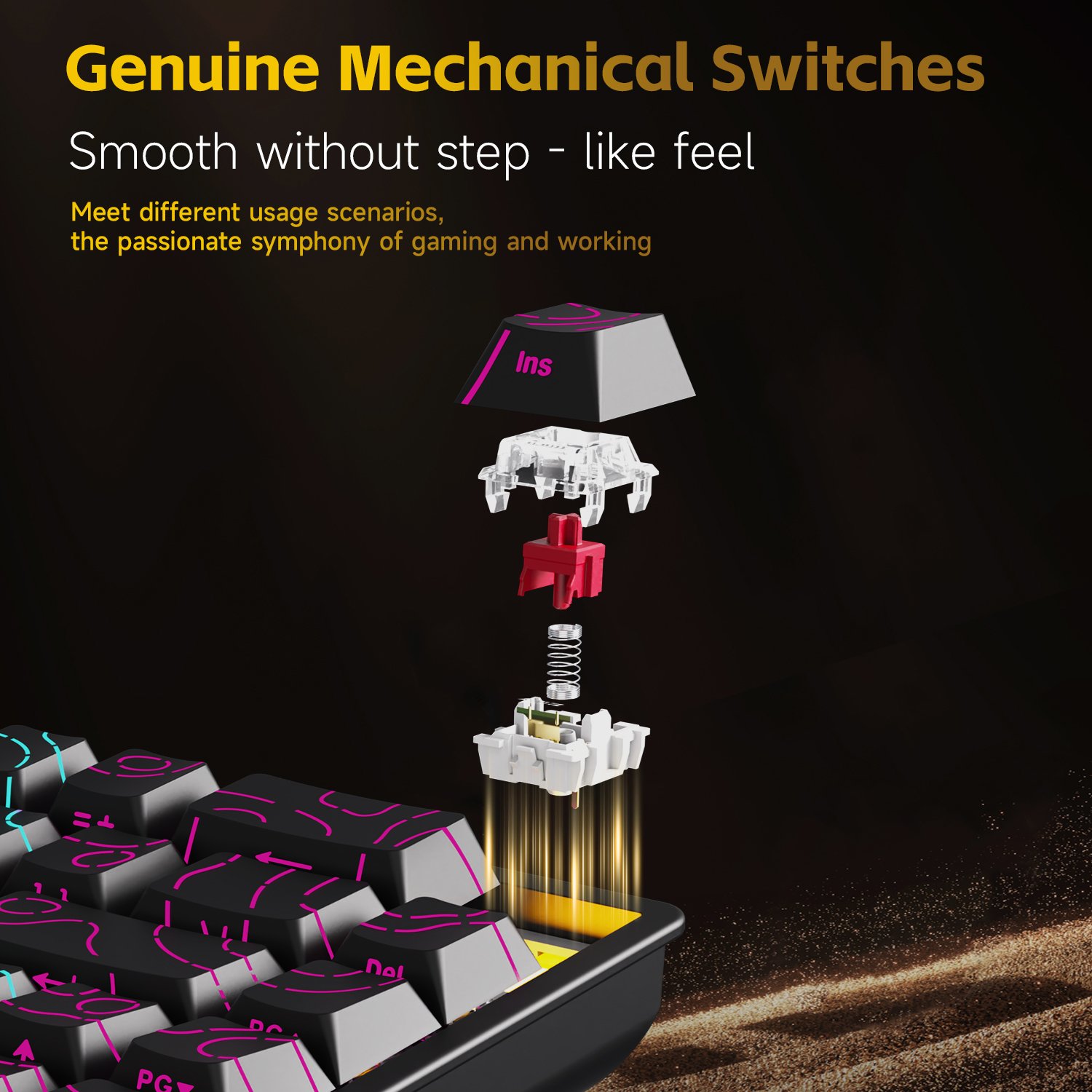 AJAZZ NK68V2 Single-Mode Wired - Gaming Keyboard Non Mechanical 评论和价格