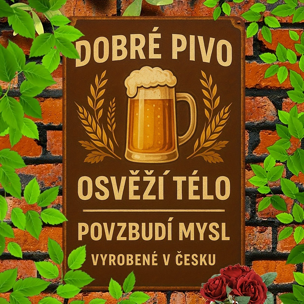 Vintage Czech Beer Metal Sign  - Brass Weight Plate 评论和价格