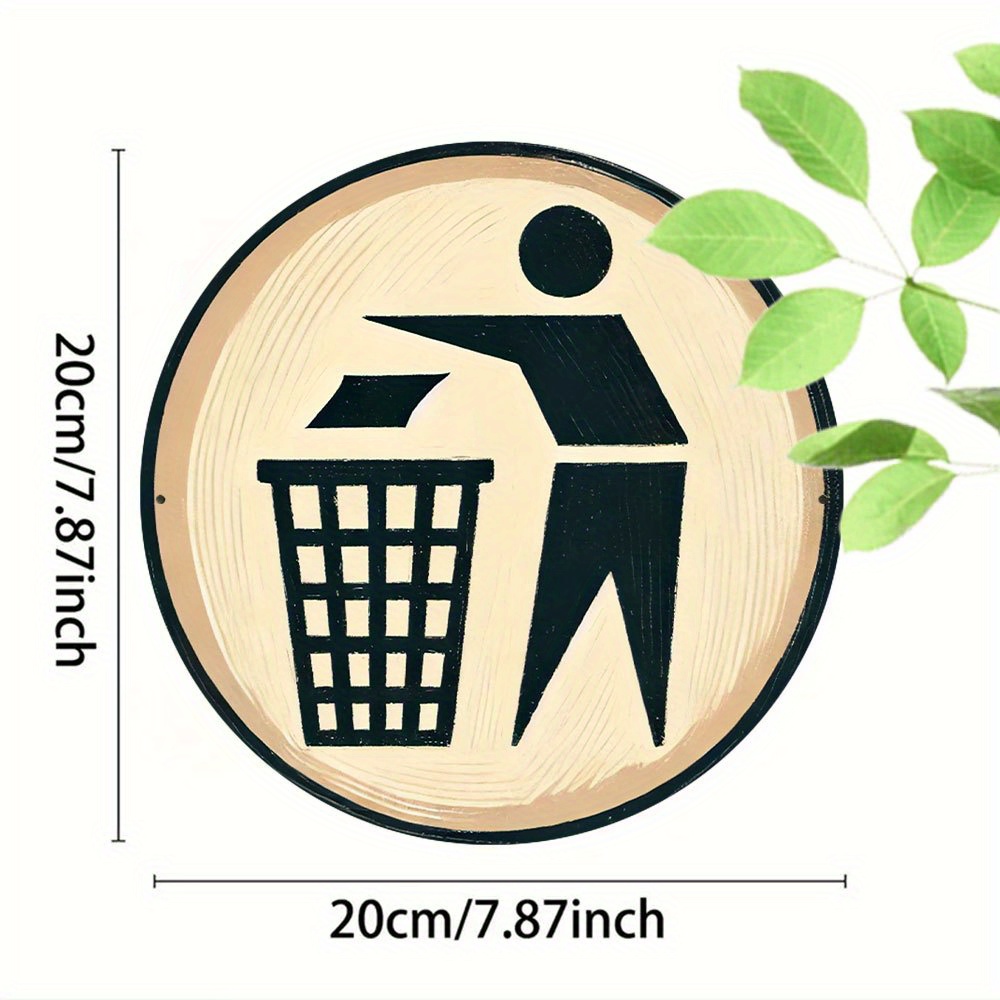 Round metal sign with trash so - Brass Weight Plate 评论和价格