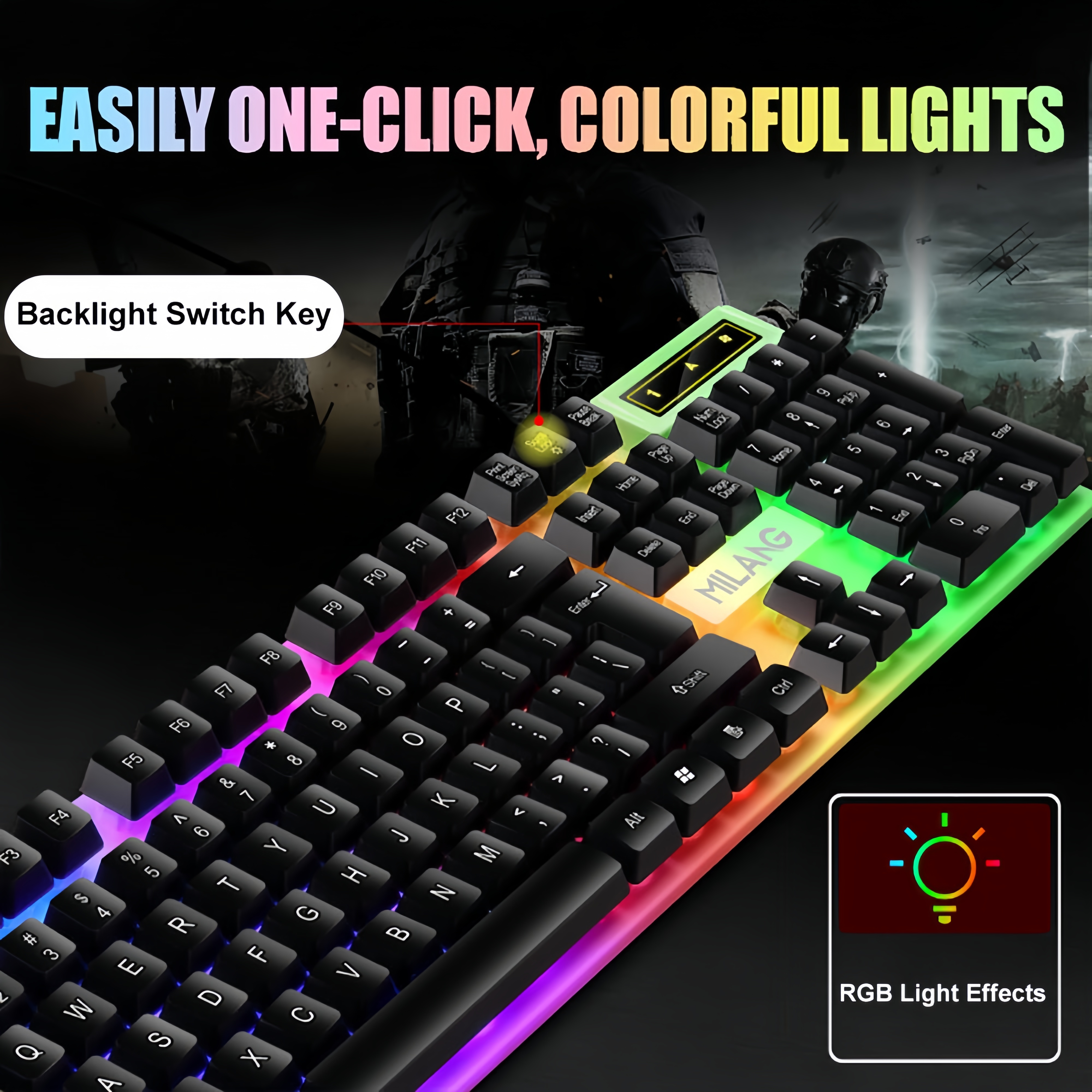 KEBIDUMEI USB Wired Keyboard R - Gaming Keyboard 2026 评论和价格