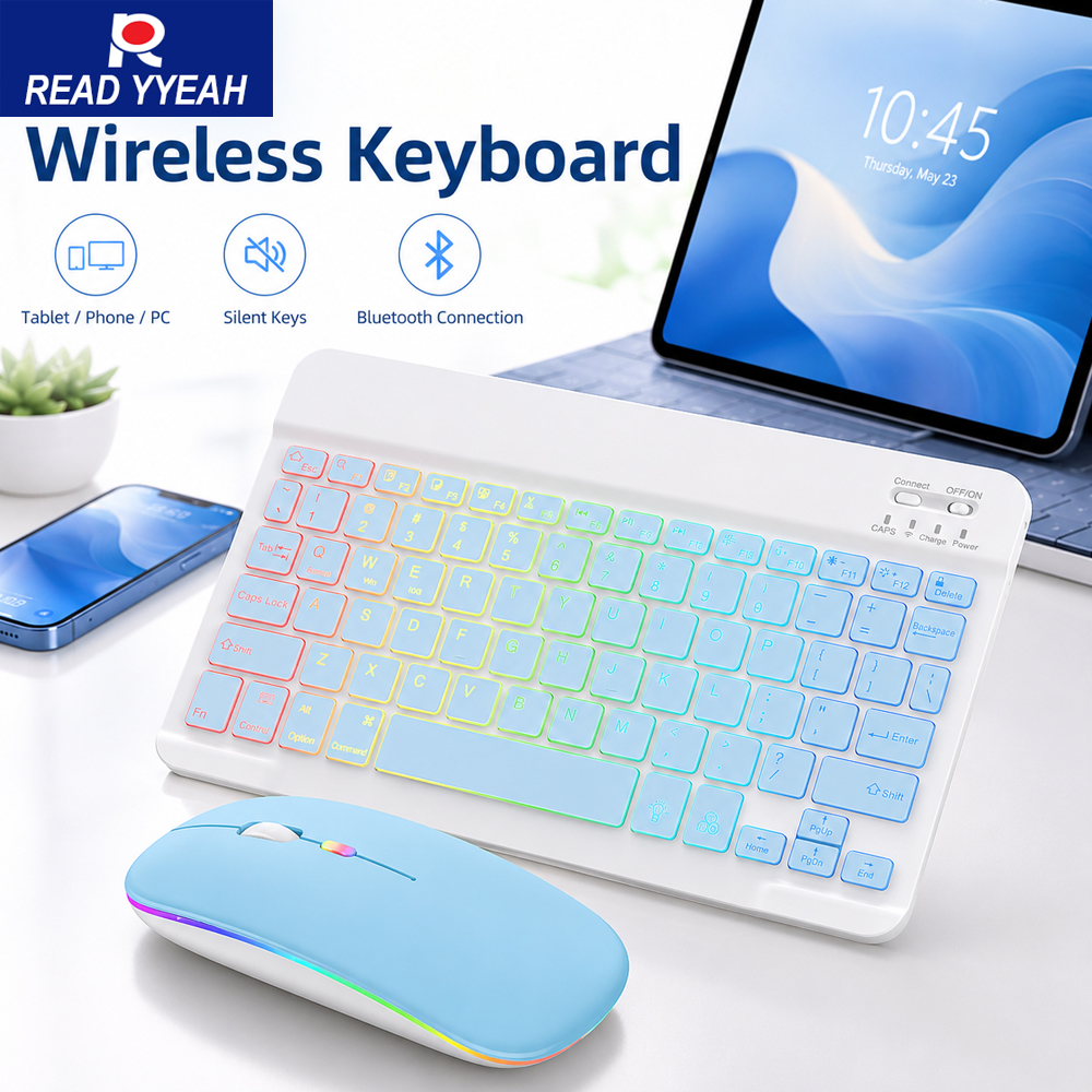 New Ultra Slim Portable 7 Colo - Gaming Keyboard Wireless 评论和价格