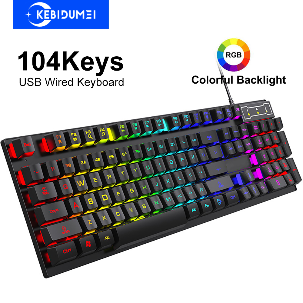 USB Wired Keyboard 104 Keys RG - Gaming Keyboard 2026 评论和价格