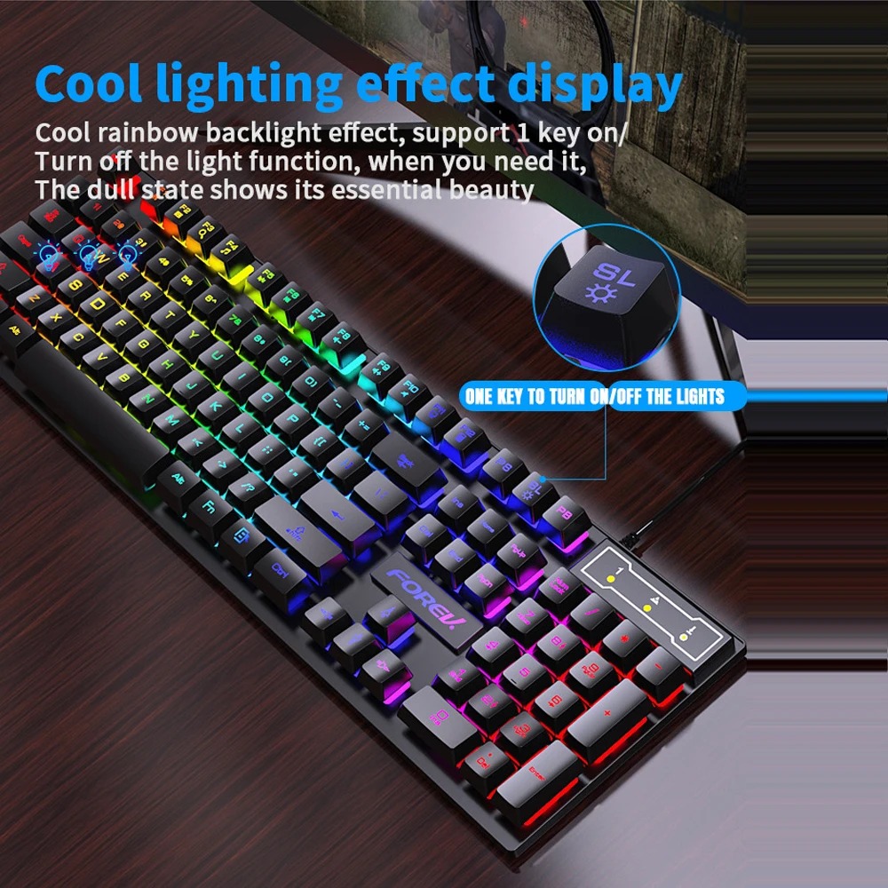 USB Wired Keyboard 104 Keys RG - Gaming Keyboard 2026 评论和价格