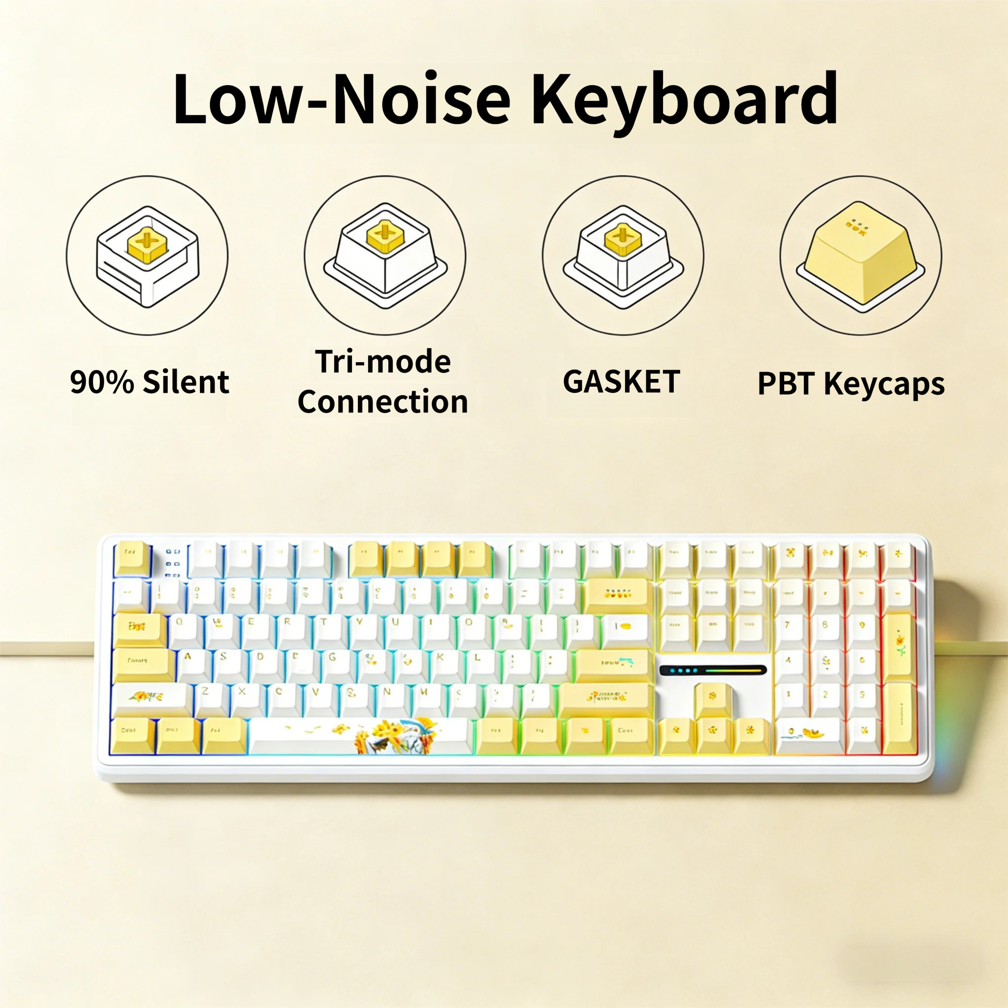 AULA F108 Wireless Keyboard Lo - Gaming Keyboard No Noise 评论和价格