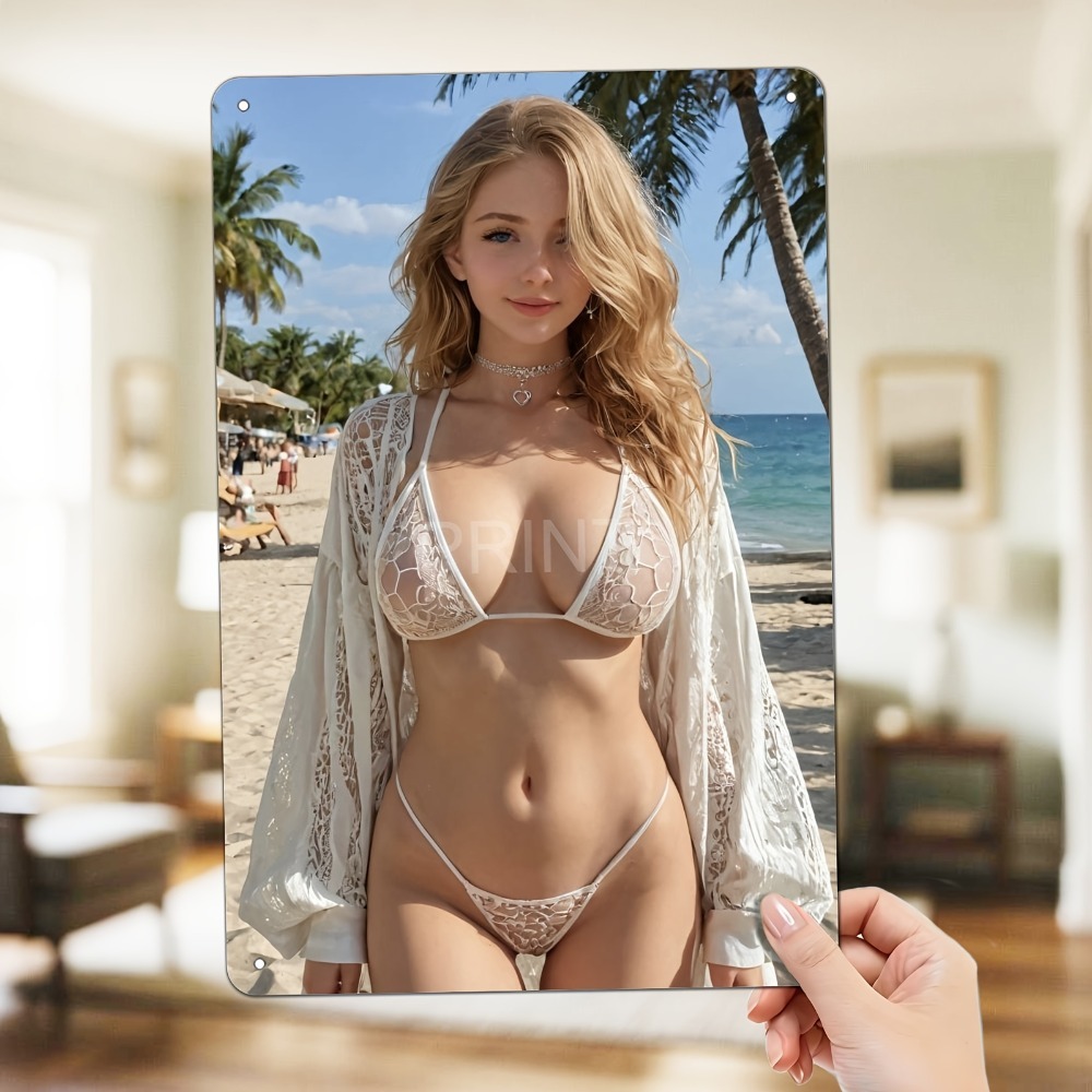 Blonde Bikini Curvy Girl Sexy  - Brass Weight Plate 评论和价格