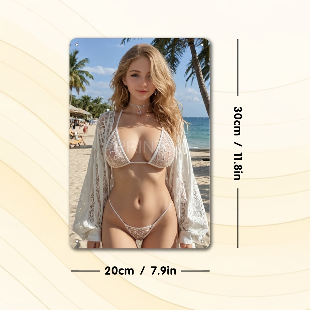 Blonde Bikini Curvy Girl Sexy  - Brass Weight Plate 评论和价格