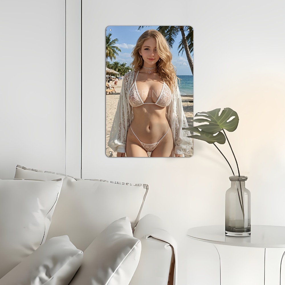 Blonde Bikini Curvy Girl Sexy  - Brass Weight Plate 评论和价格