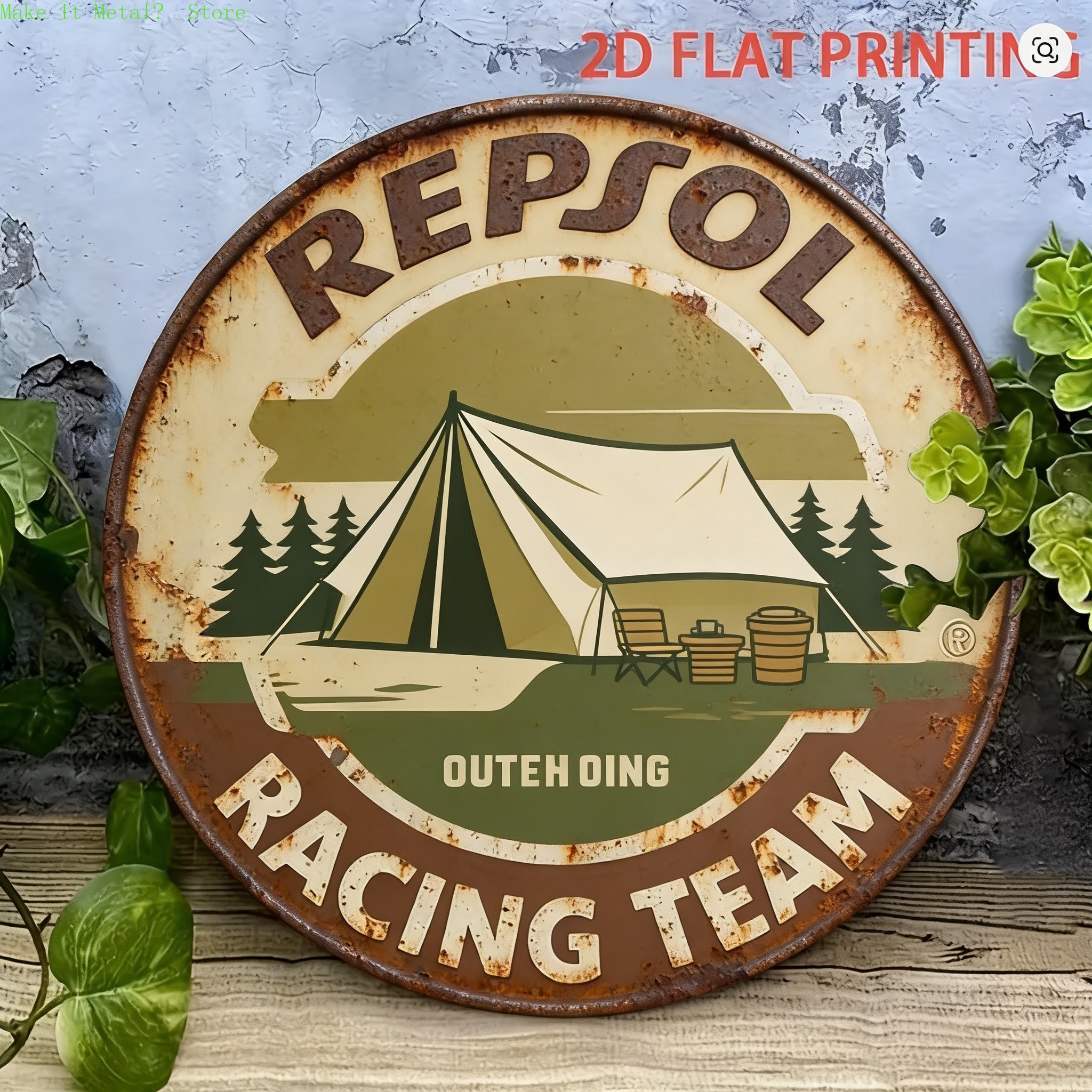 Vintage Repsol Gas Pump Metal  - Brass Weight Plate 评论和价格