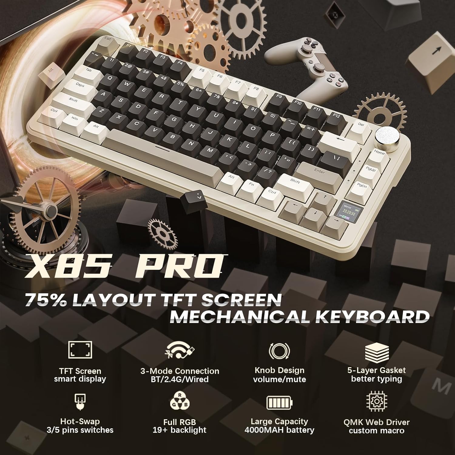 ATTACK SHARK X85Pro 75% Triple - Keyboard Gaming Mac 评论和价格