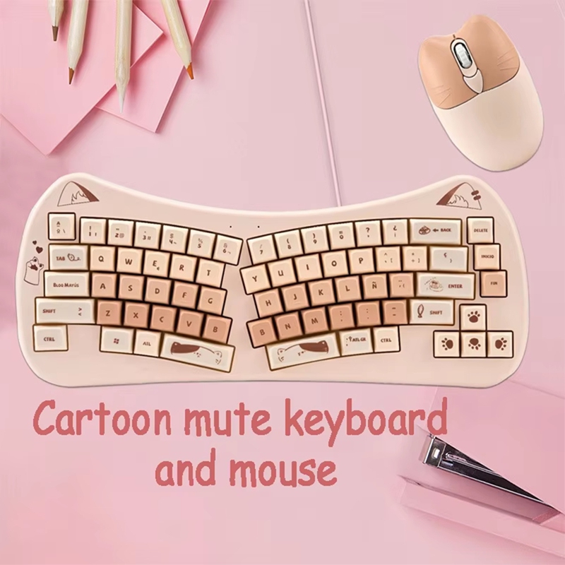 68 Key Cat Ear Mechanical Keyb - Gaming Keyboard And Mouse Wireless 评论和价格
