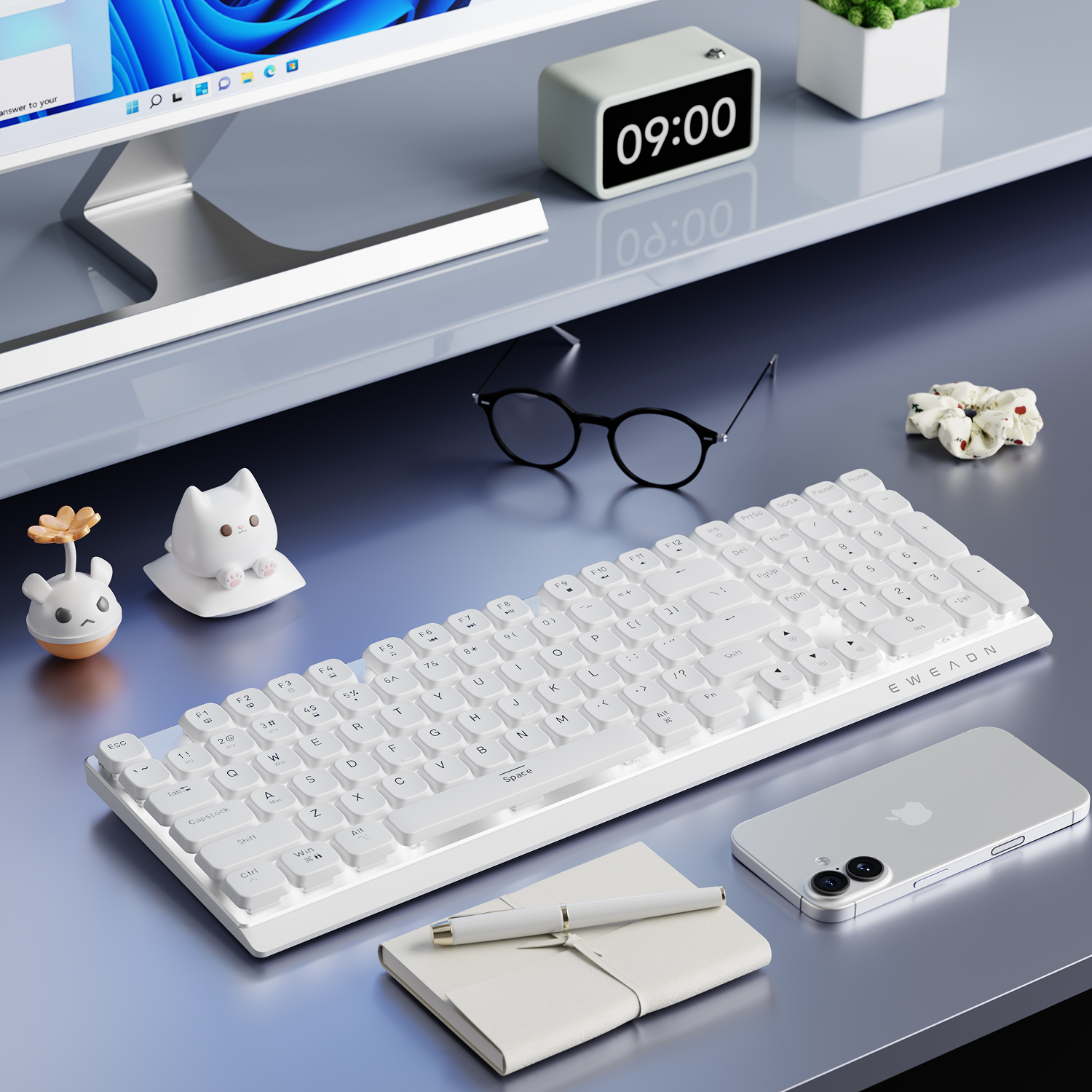 EWEADN Wireless Low-Profile Me - Gaming Keyboard Mechanical 评论和价格