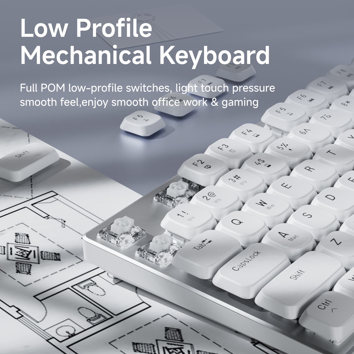 EWEADN Wireless Low-Profile Me - Gaming Keyboard Mechanical 评论和价格