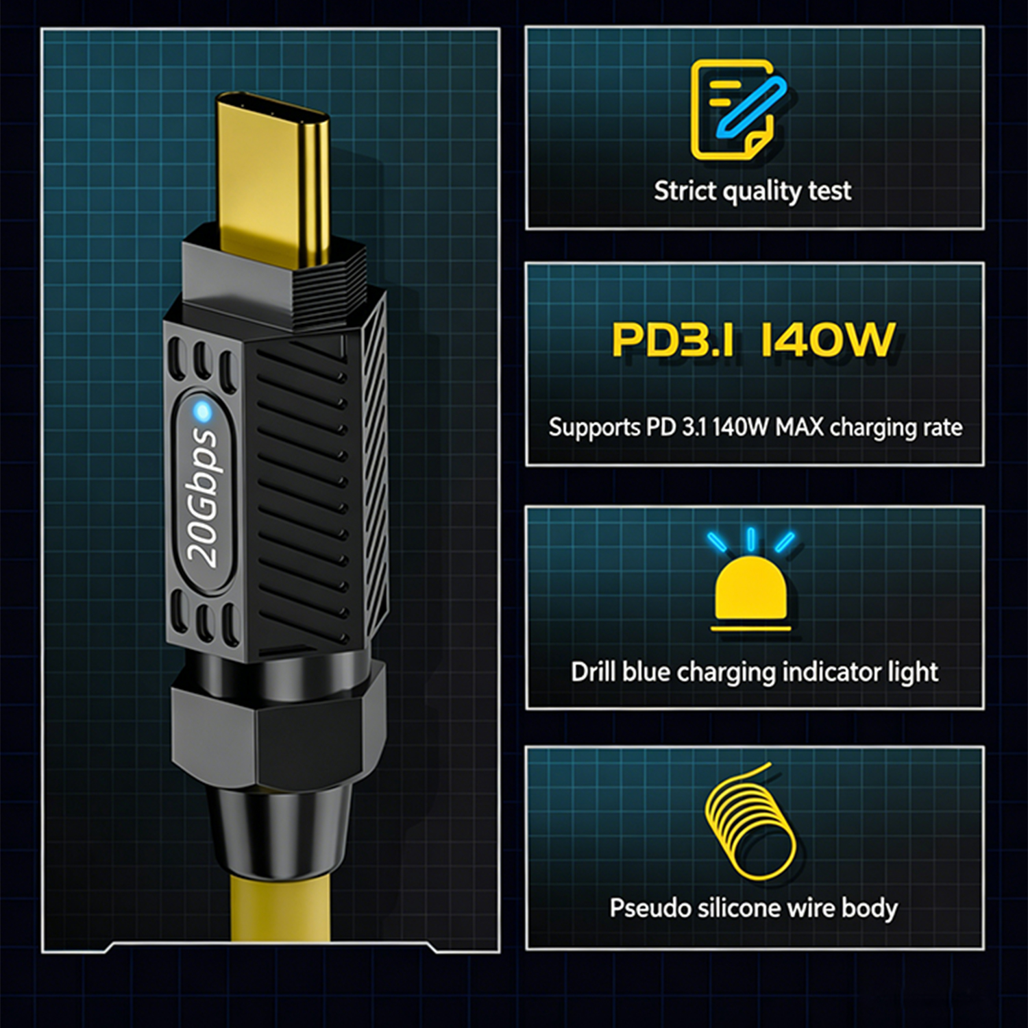 PD 3.1 140W USB Type C Fast Ch - Coiled Usb Cable 评论和价格