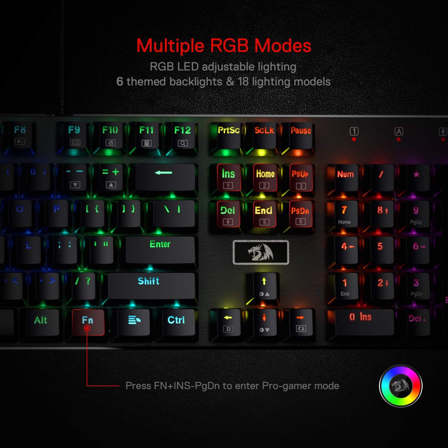 Redragon K556 RGB LED Backlit  - Gaming Keyboard No Noise 评论和价格