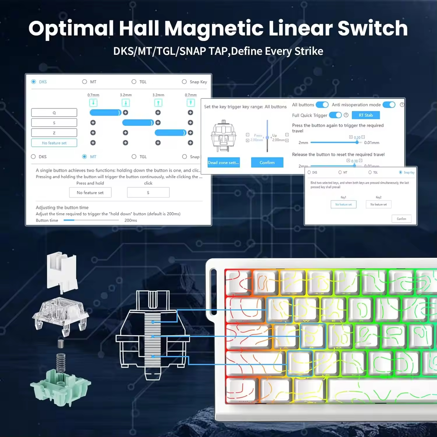 Attack Shark X68 He Wired RGB  - Gaming Keyboard Mechanical 评论和价格