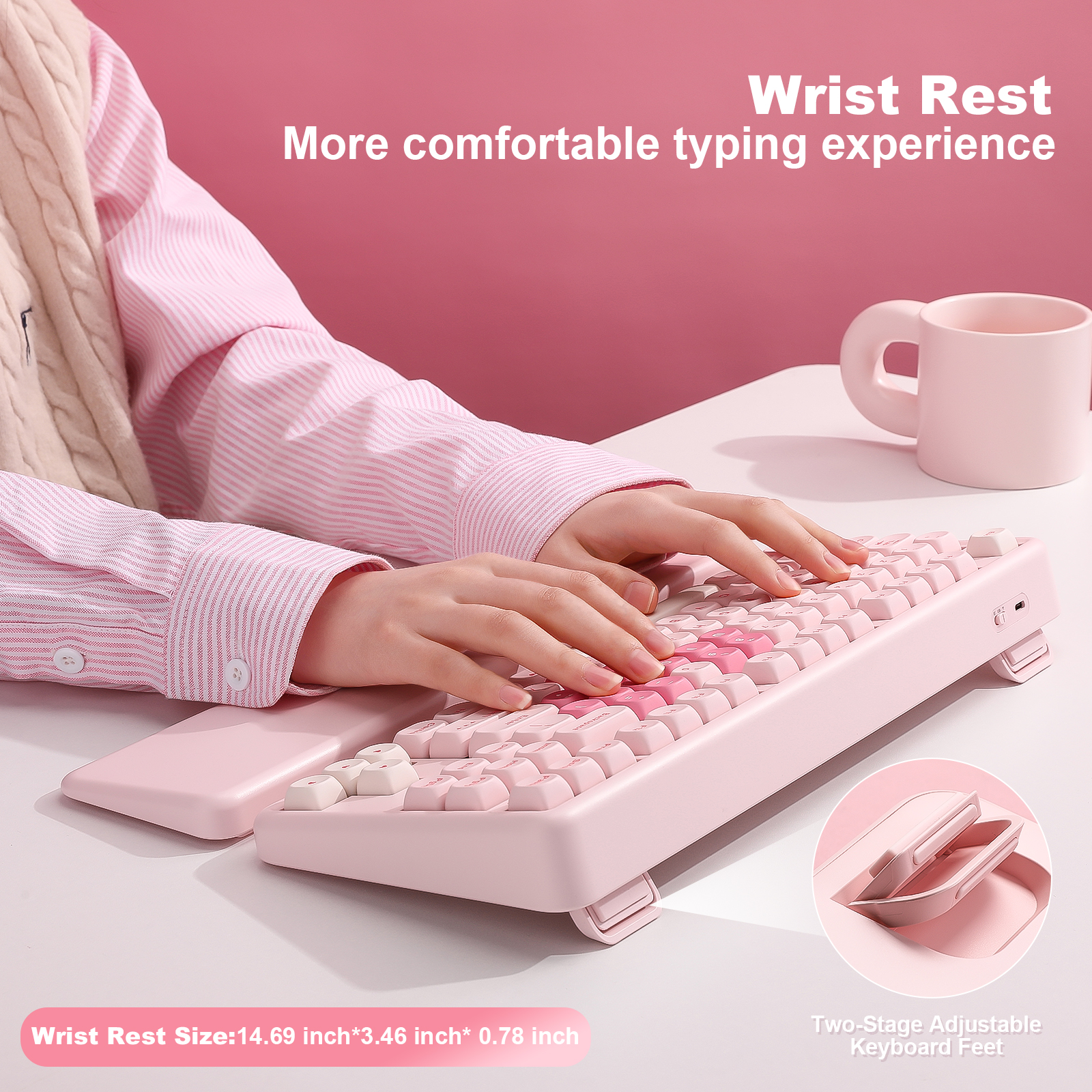 YUNZII B87 Pink Mechanical Gam - Keyboard Gaming Mac 评论和价格