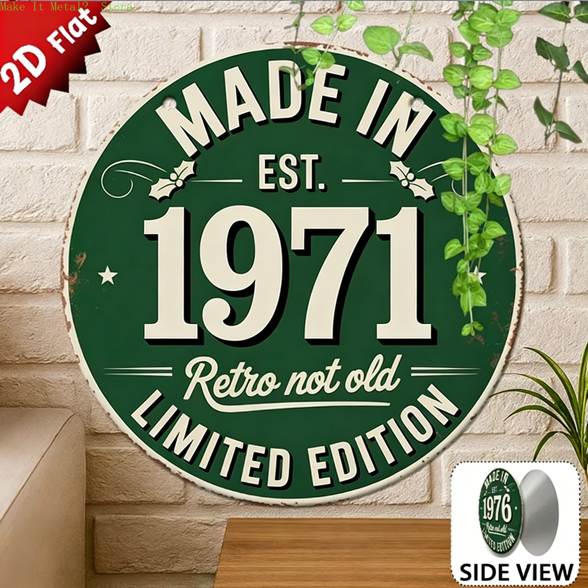 Made in 1976 Retro Not Old 2D  - Brass Weight Plate 评论和价格