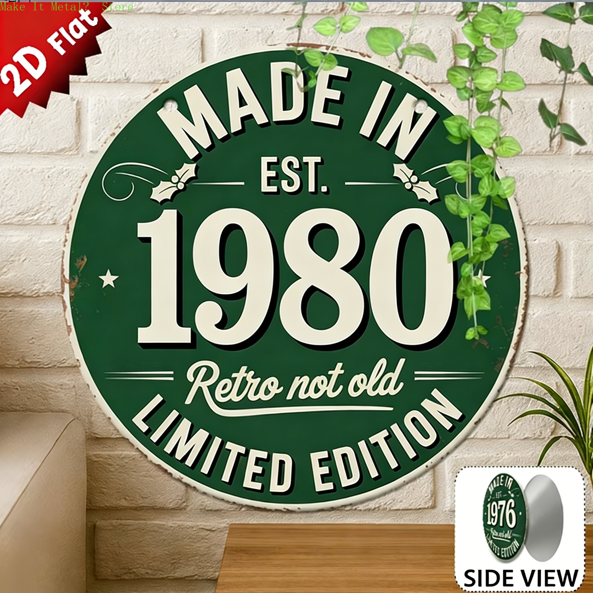 Made in 1976 Retro Not Old 2D  - Brass Weight Plate 评论和价格