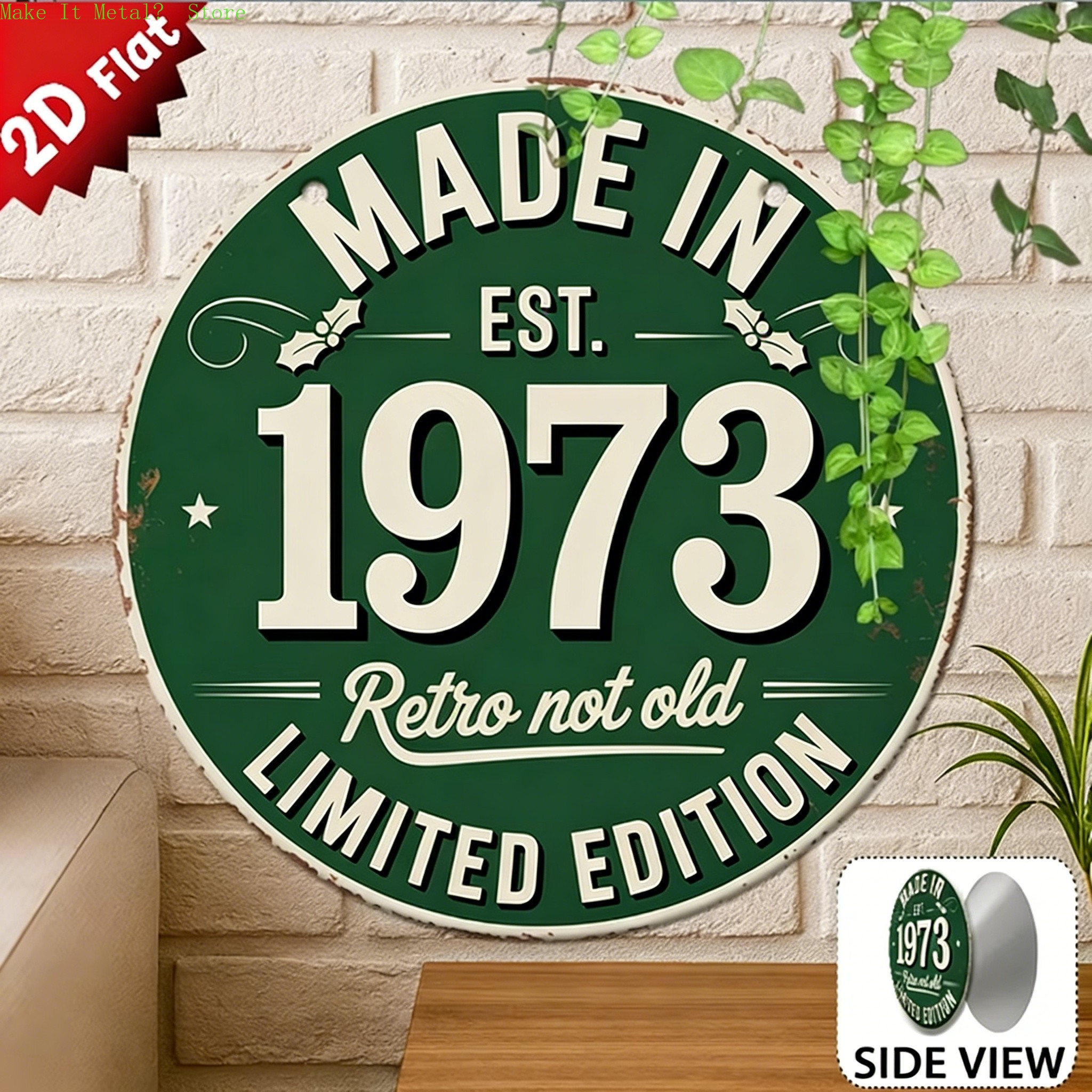 Made in 1976 Retro Not Old 2D  - Brass Weight Plate 评论和价格