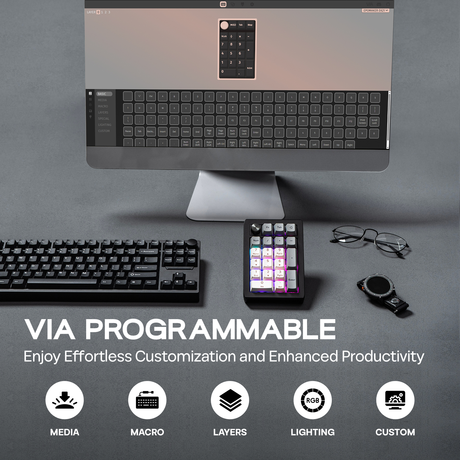 EPOMAKER EK21 VIA 20% Gasket W - Keyboard Gaming Mac 评论和价格